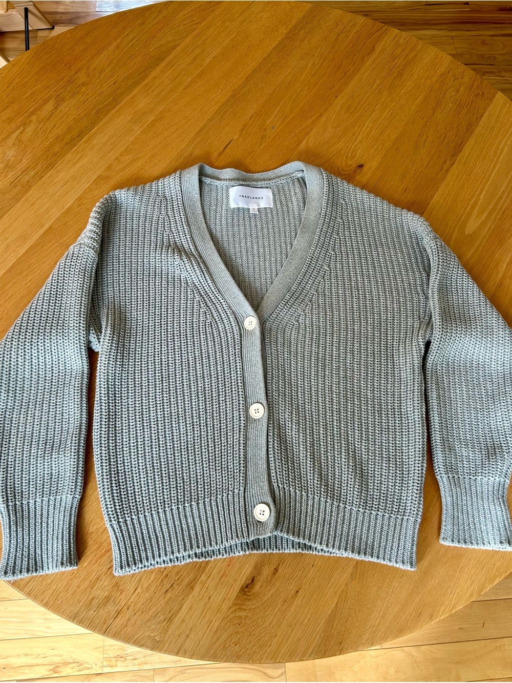Tradlands Gray V-Neck Button Cardigan